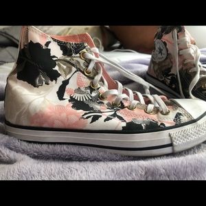 Pink Floral Print Converse